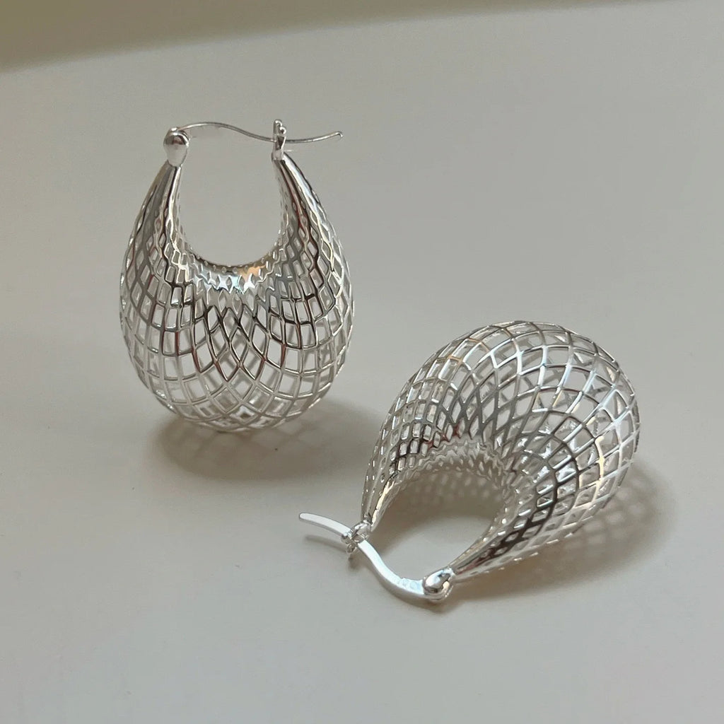 Women’s 925 Sterling Silver Vintage Web Earrings – Hypoallergenic Trendy Big Statement Party Jewelry925 Sterling Silver Vintage Earrings For Women Trendy Simple Big Web Earring Jewelry Prevent Allergy Party Accessories