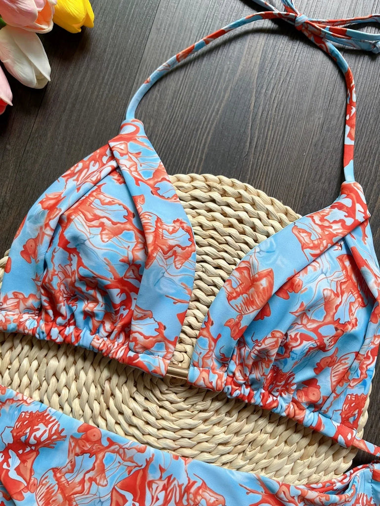 2022 Bikini Set Women Swimwear Push Up Swimsuit Bottom Print Brazilian Biquini Bathing Suit Swim Wear Beach