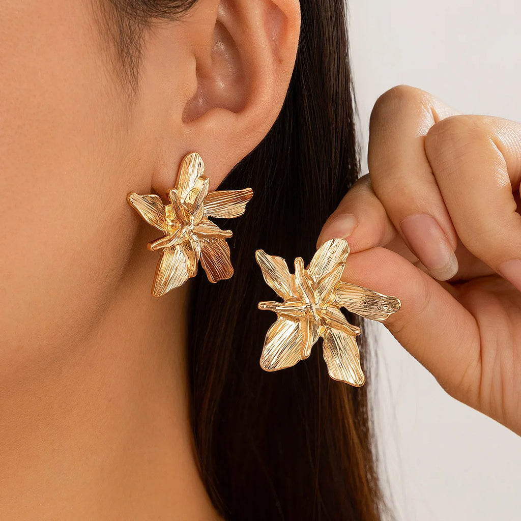 Personality Design Double Layered Big Flower Ring for Women Trend Punk Party Adjustable Finger Rings Fashion Jewelry Gift