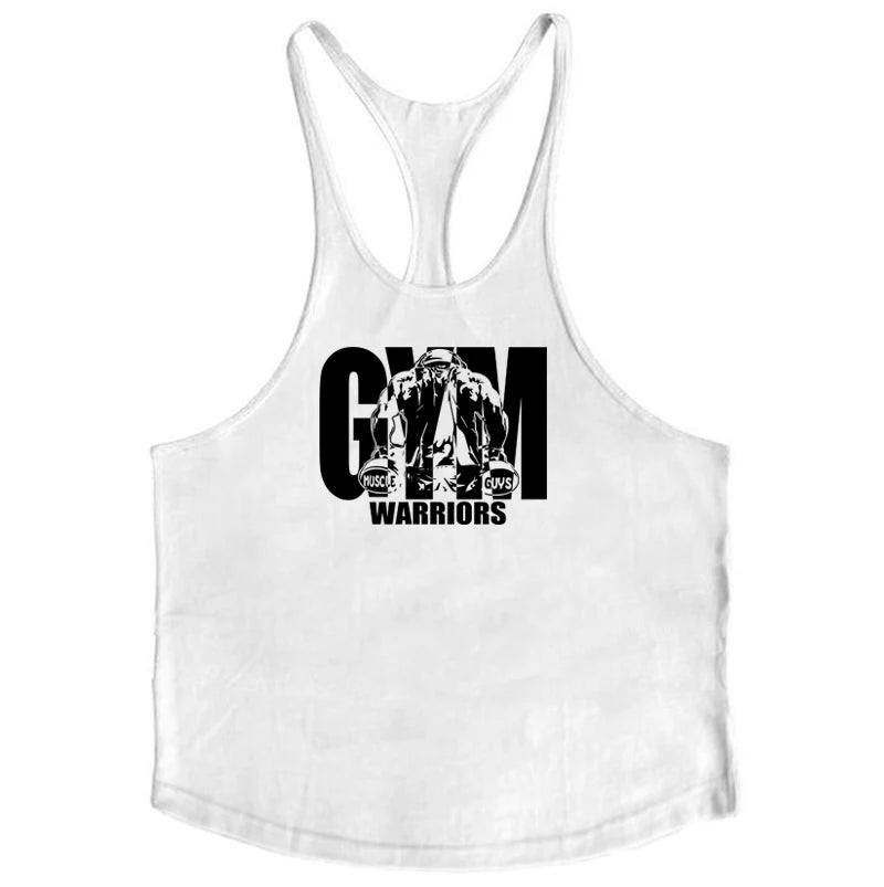 Men’s Bodybuilding Y‑Back Tank Top – Cotton Breathable Gym Muscle Vest, Fitness Workout Sleeveless Shirt