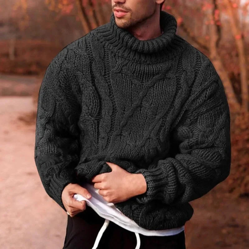 Knitted Polo Turtleneck Sweater