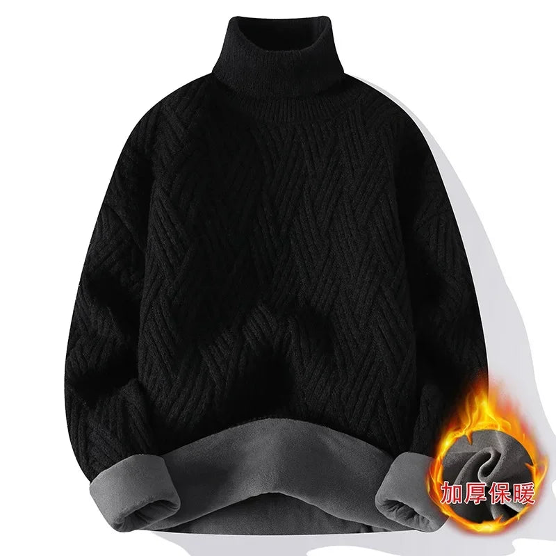 Men’s Winter Fleece Turtleneck Sweater