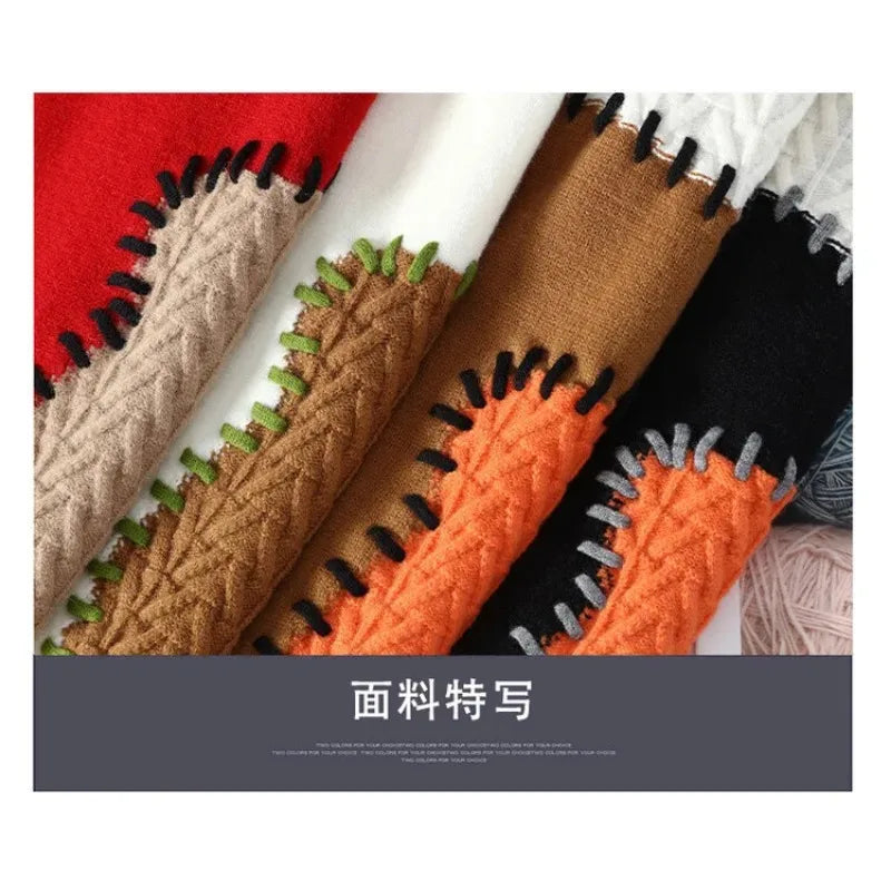 Men’s O‑Neck Splicing Sweater