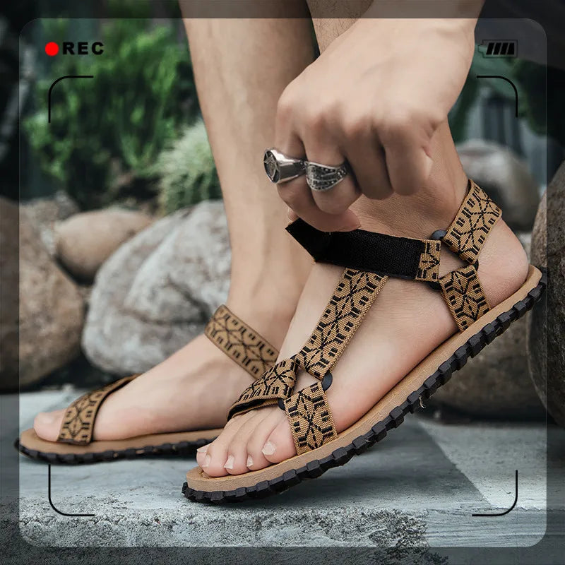 Men Fashion Sandals Simple Casual Summer Shoes Comfortable Sneakers Outdoor Beach Vacation Sandals Male Water Shoes