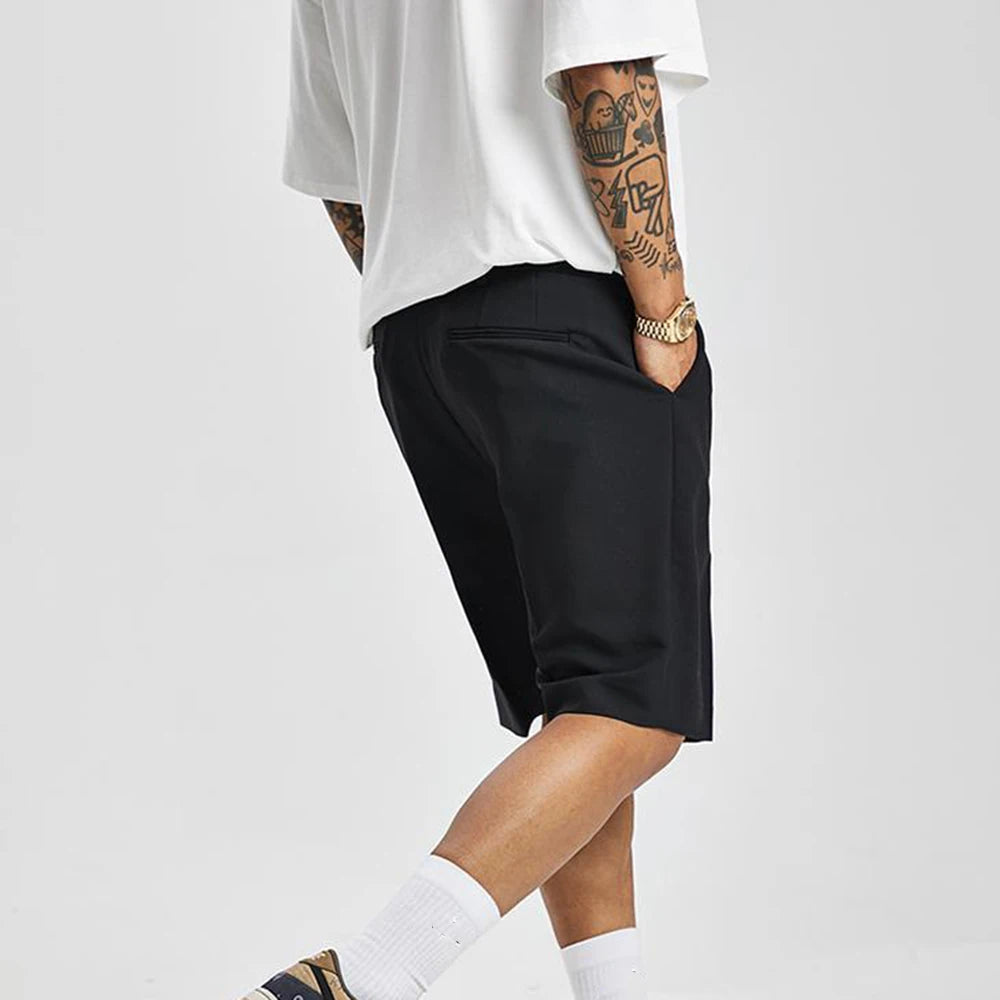 Straight‑Fit Suit Shorts