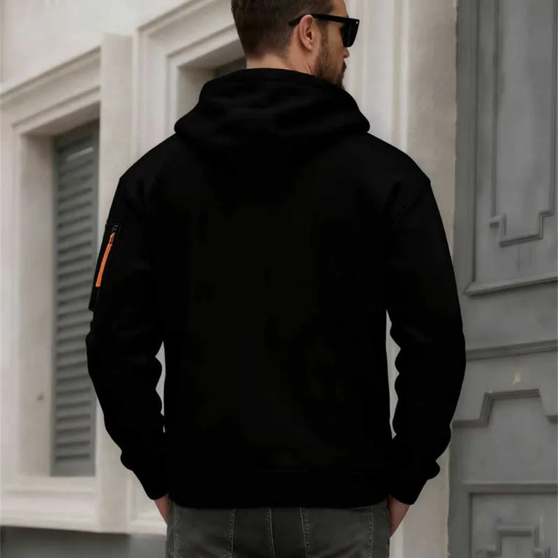 Multi‑Pocket Arm‑Zipper Hoodie