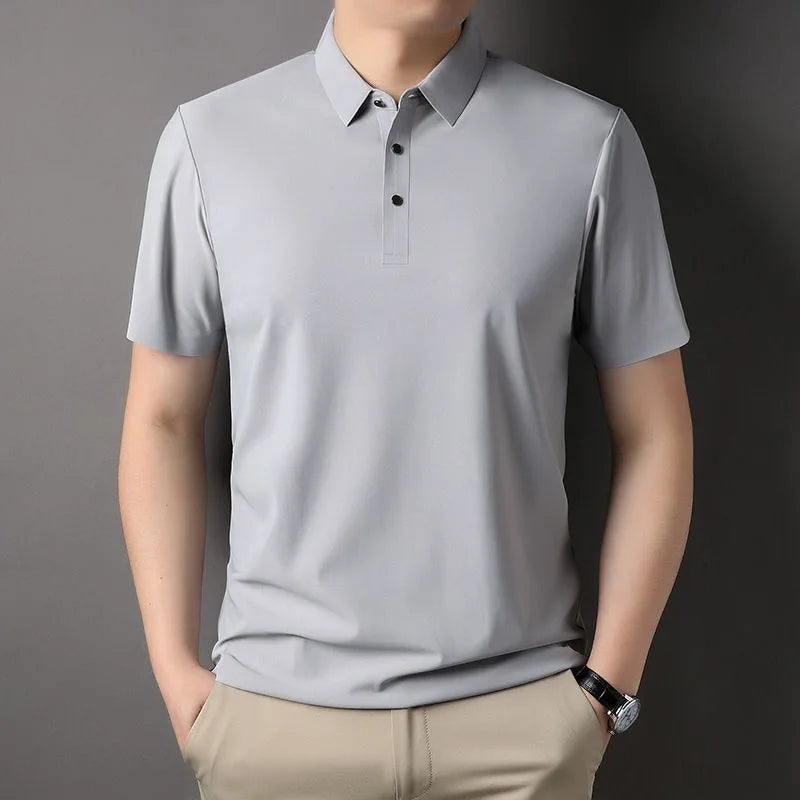 Ice Silk Short‑Sleeve Polo Shirt