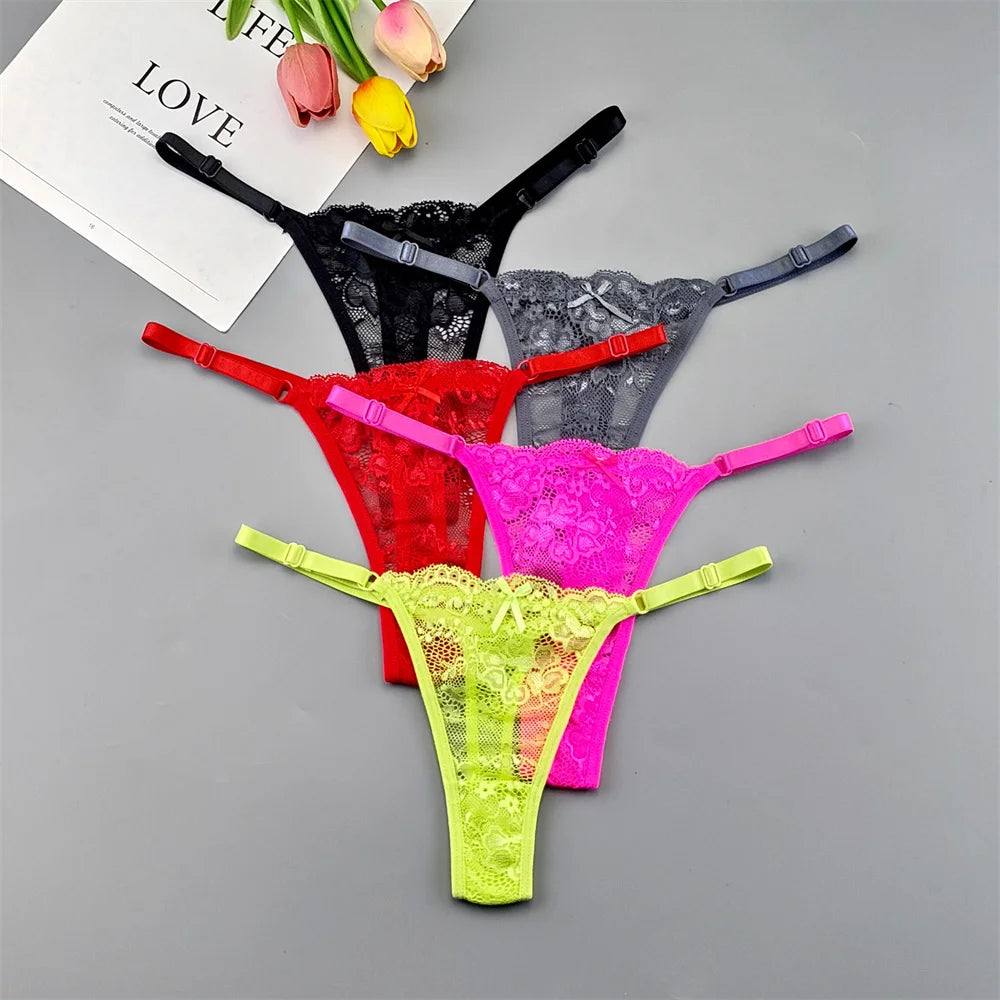 5‑Pack Lace Adjustable Thongs