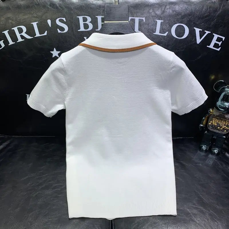 Knitted Short‑Sleeve Polo Shirt