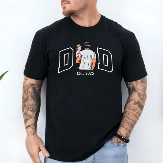 Personalized Father’s Day Shirt for Men – Custom Dad Portrait Family Design Cotton Tee