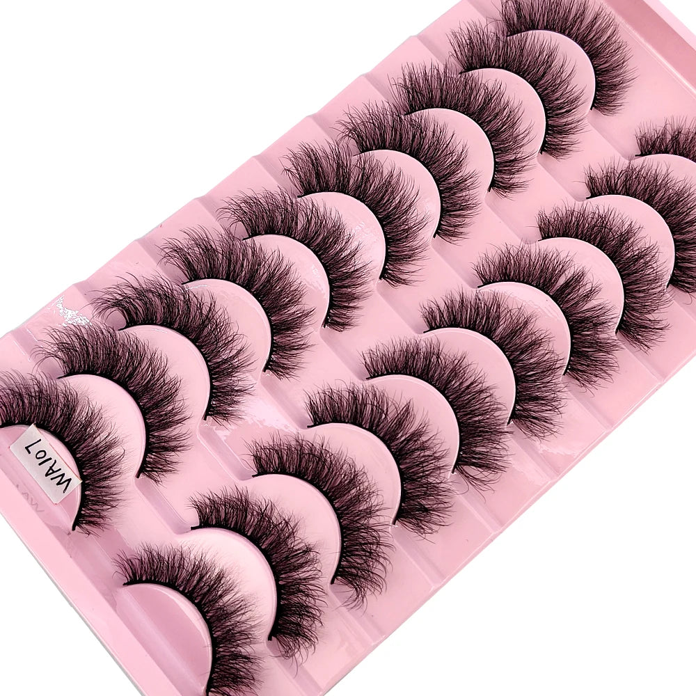 HBZGTLAD New 10 Pairs Natural False Eyelashes Fake Lashes Long Makeup 3d Mink Lashes Extension Eyelash Mink Eyelashes for Beauty