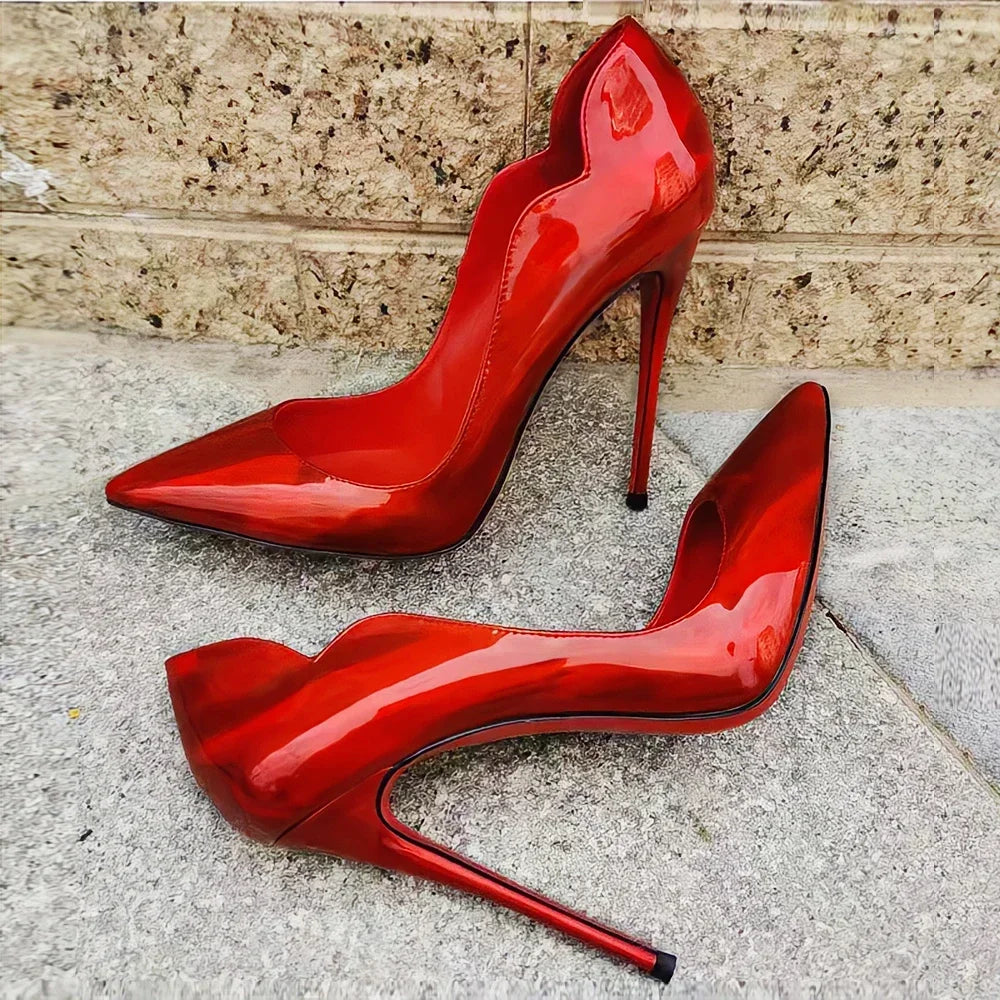 Black Extra‑Thin 12cm High Heels – Women’s Professional Shallow‑Mouth Stiletto Pumps