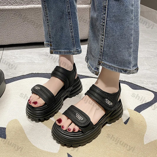 Women's Sports Sandals 2025 Summer New Fashion Flat Casual Sandals Thick-soled Non-slip Female Outdoor Casual Beach Slippers