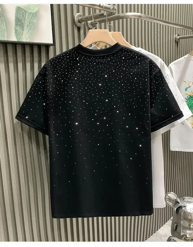 Men’s Rhinestone Rivet T‑Shirt