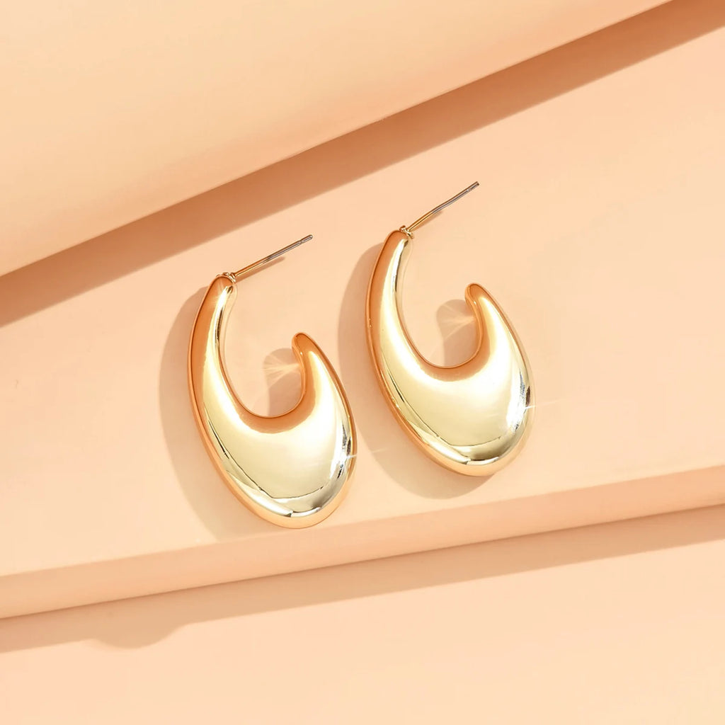 серьги Geometric Irregular Metallic Color Earrings for Women 2024 Minimalist Style Personality Earrings Trendy Jewelry Gift