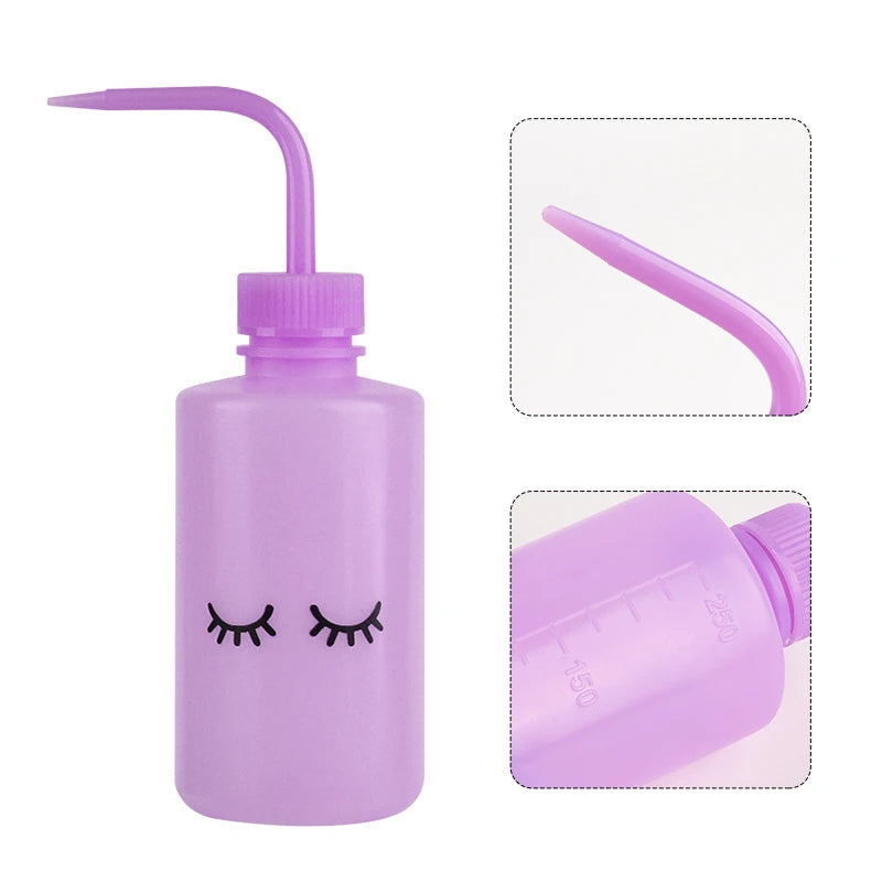 250ml Lash Cleaning Bottle – Curved Spout Watering Can for Eyelash Extensions & Brow Washing