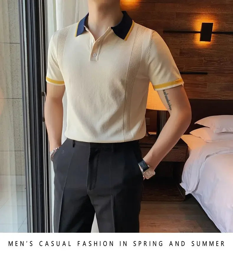 Korean Trendy Knit Polo Shirt