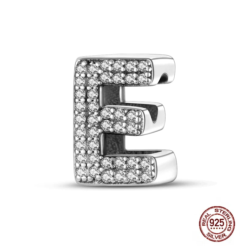 Fit Pendant Original Bracelets Charms Plata De Ley 925 Silver 26 A-Z Alphabet Letters Charm Beads For Women DIY Birthday Jewelry