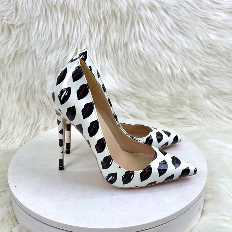 Women’s Sexy Color‑Blocked Lips High Heels