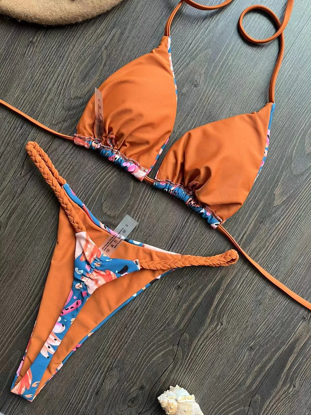 Zebra Print High‑Waist Brazilian Bikini