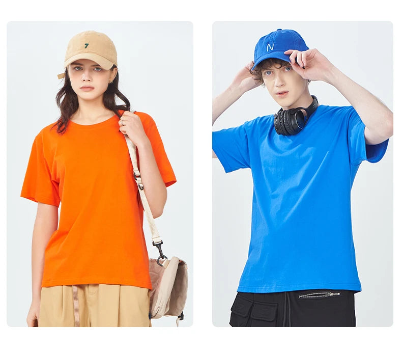 100% Cotton Solid Color T‑Shirts for Men & Women