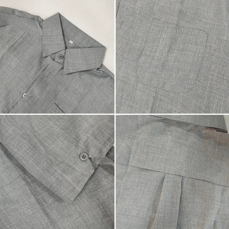 Men’s Cotton‑Linen Summer Shirt – Solid Short‑Sleeve Turn‑Down Collar Casual & Beachwear Top