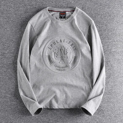 American Retro 3D Letter Long‑Sleeve T‑Shirt