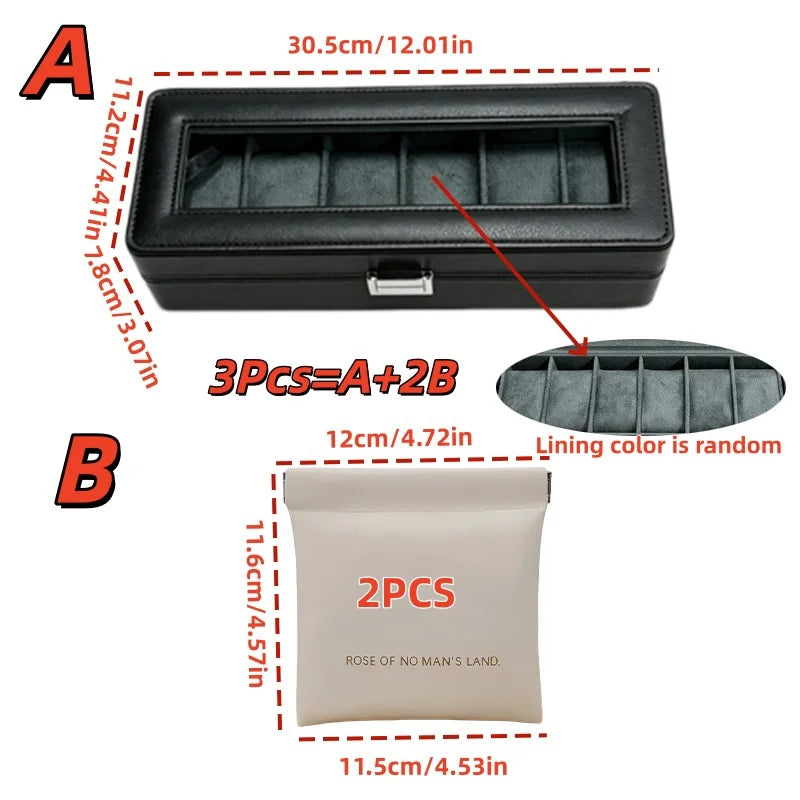6‑Slot Lockable Watch Box Set – The Perfect Father’s Day & Birthday Gift for Dad or Husband