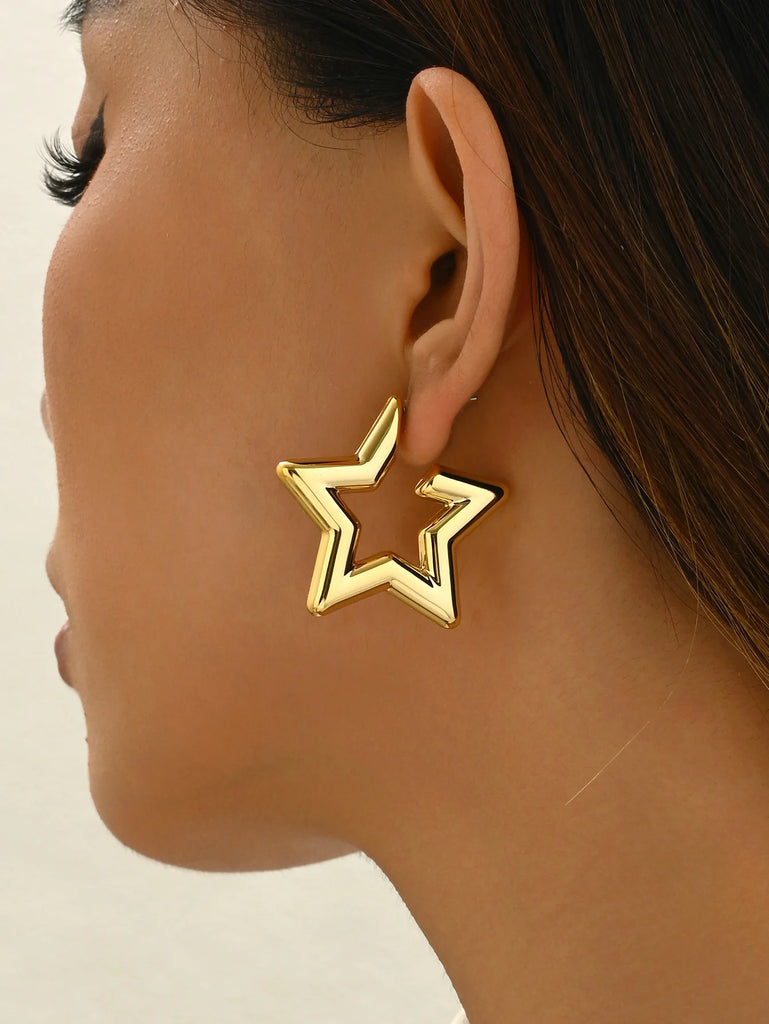 серьги Geometric Irregular Metallic Color Earrings for Women 2024 Minimalist Style Personality Earrings Trendy Jewelry Gift