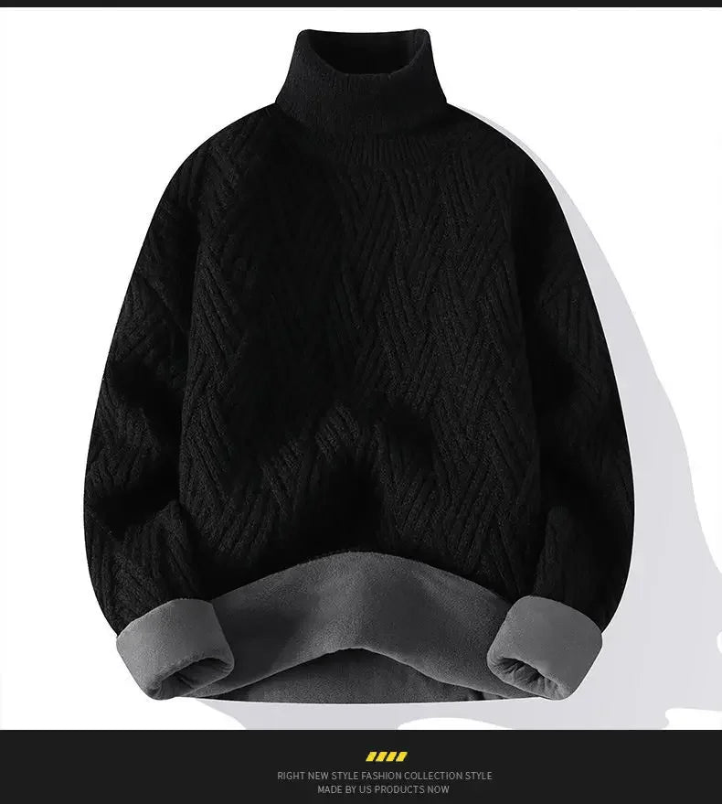 Men’s Winter Fleece Turtleneck Sweater