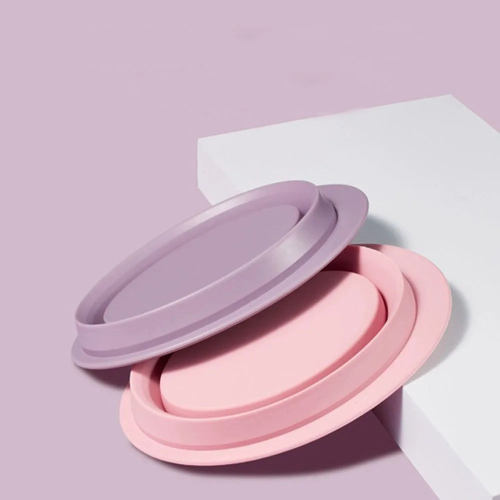 1PC Soft Silicone Makeup Brush Folding Cleaning Bowl Brushes Cleaning Mat Cosmetic Eyeshadow Brush Cleaner Colorful Scrubber Box