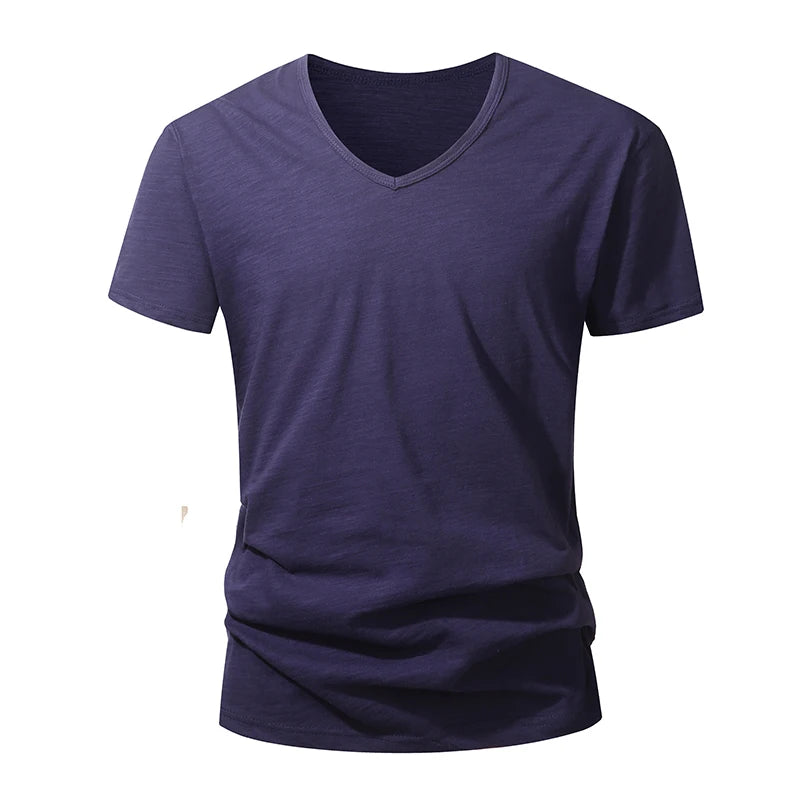 Men’s 100% Cotton T‑Shirt – Soft High‑Quality Summer Short‑Sleeve Tee (Black/White Casual Top)