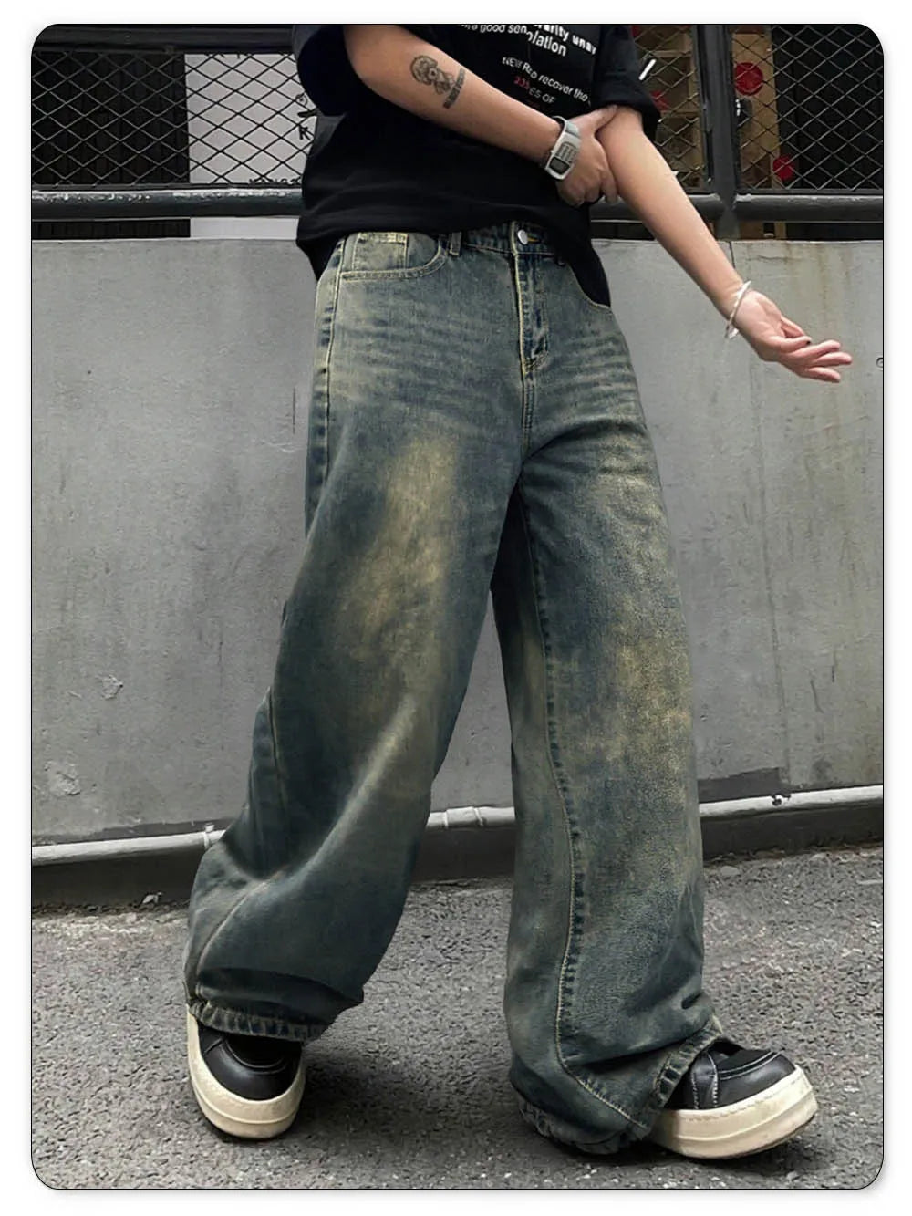 Ultra‑Baggy Wide‑Leg Jeans