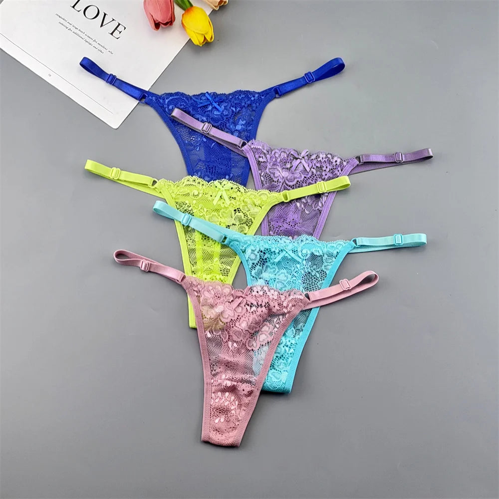 5‑Pack Lace Adjustable Thongs