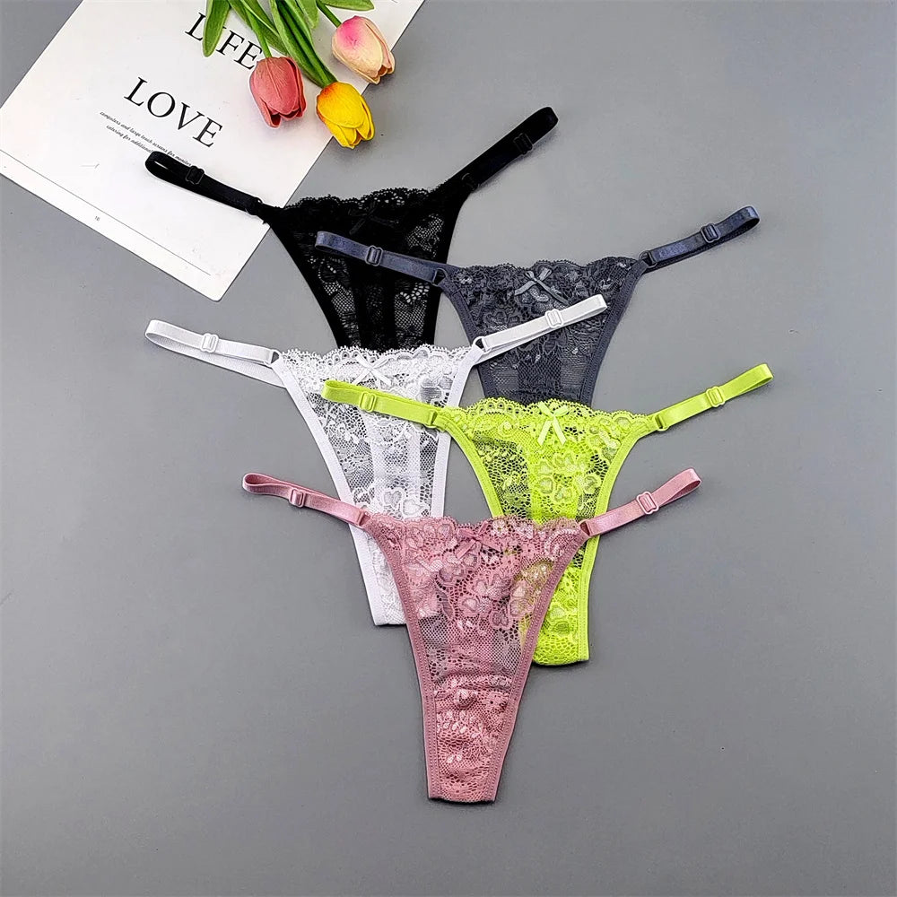 5‑Pack Lace Adjustable Thongs