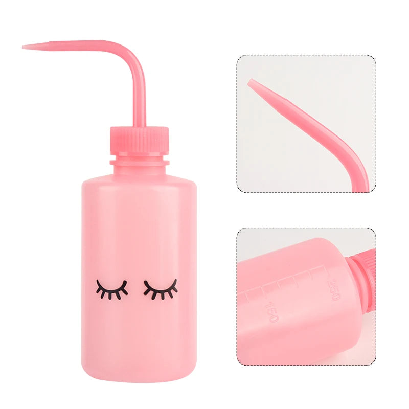 250ml Lash Cleaning Bottle – Curved Spout Watering Can for Eyelash Extensions & Brow Washing