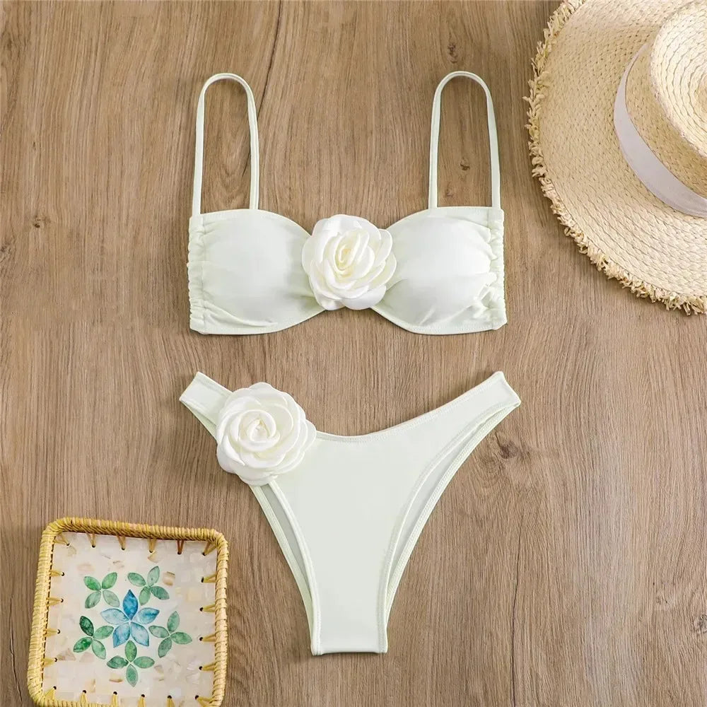 Rose Flower Brazilian Bikini