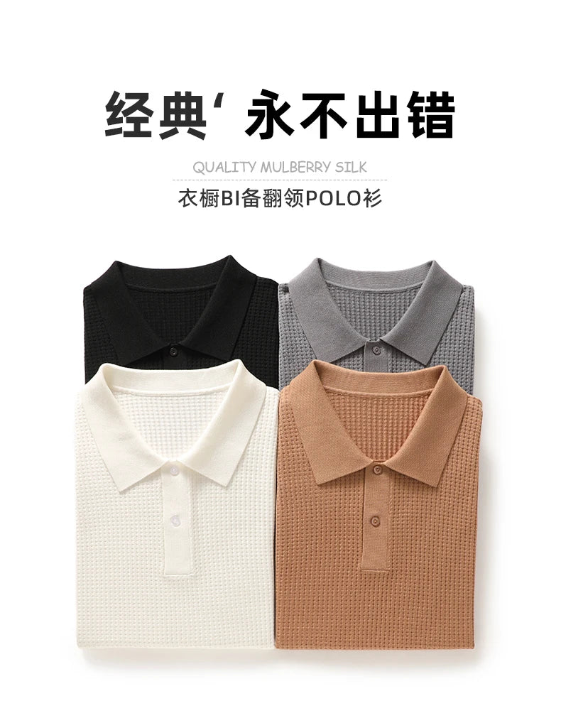 🧵 Summer Men’s Mulberry‑Silk Polo