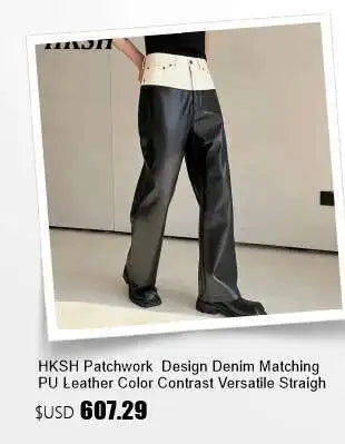 HKSH Spring Summer New Men's Tide Streetwear Cotton Solid Color Loose RO Style Short Sleeves Large Tees Chic Dark T-shirt HK2008