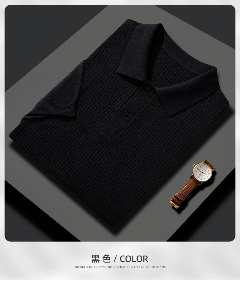 🧵 Summer Men’s Mulberry‑Silk Polo