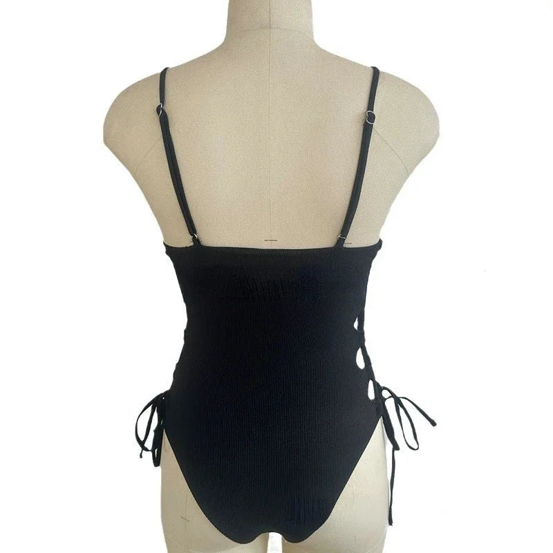Women’s 2024 Hollow‑Out One‑Piece Swimsuit – Sexy Micro Monokini White Summer Beachwear