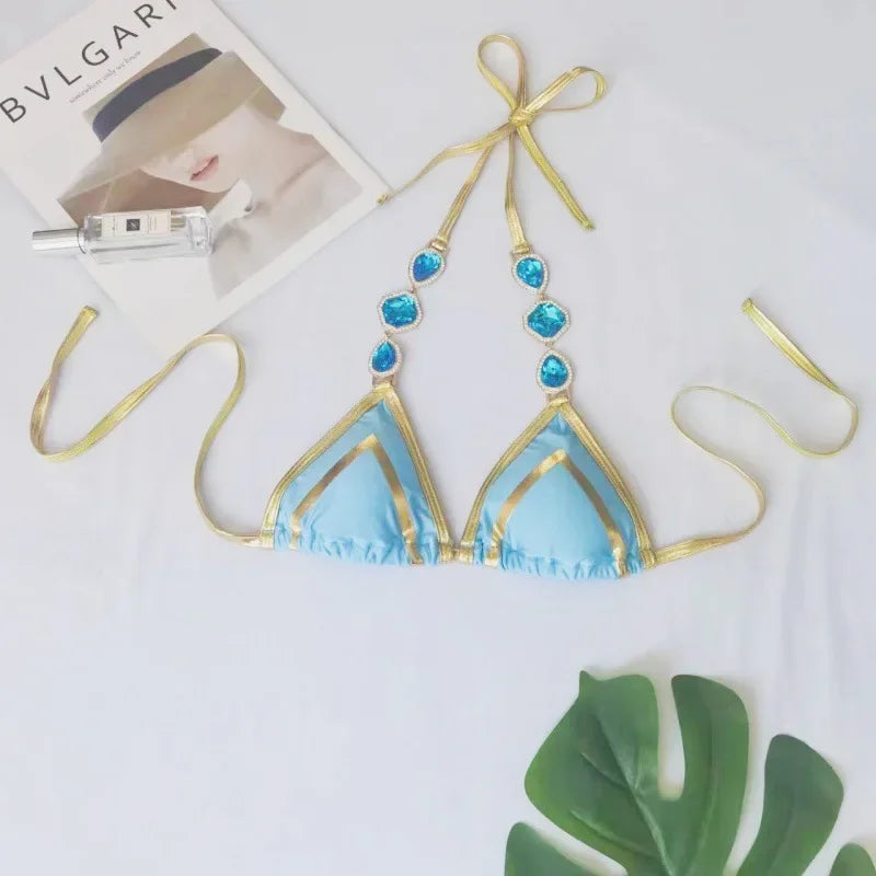 Halter Crystal Rhinestone Bikini