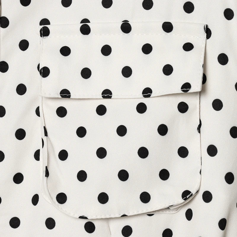 Elegant Polka‑Dot Jacket & Capri Pants Set