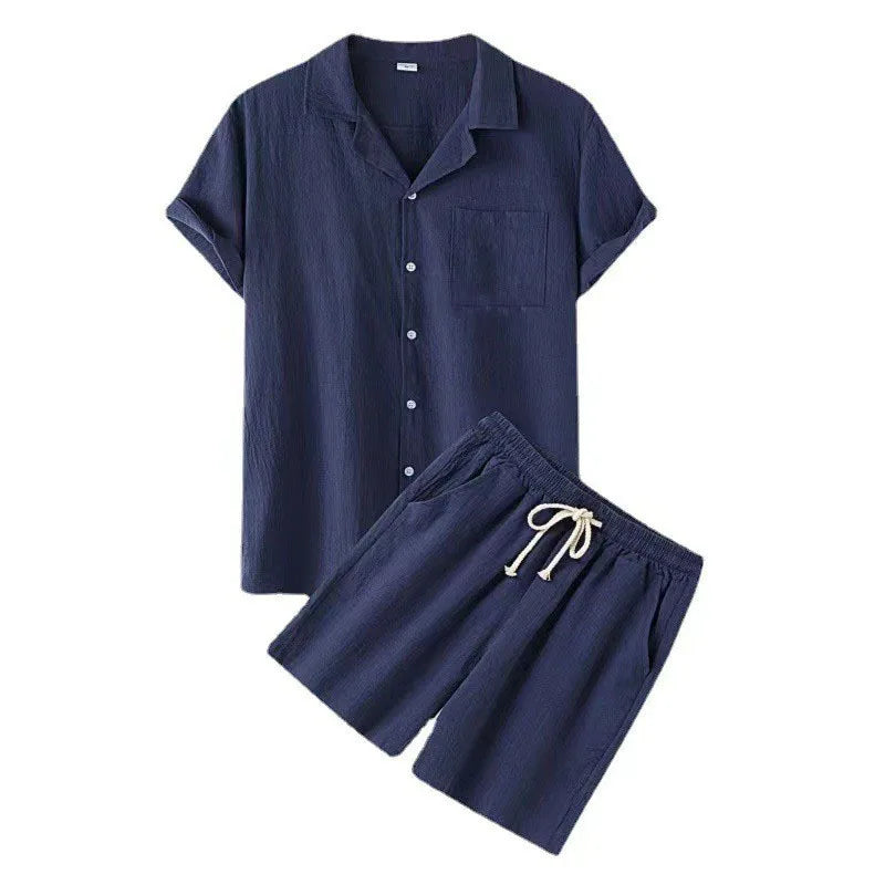 Lapel Short‑Sleeve Shirt & Shorts
