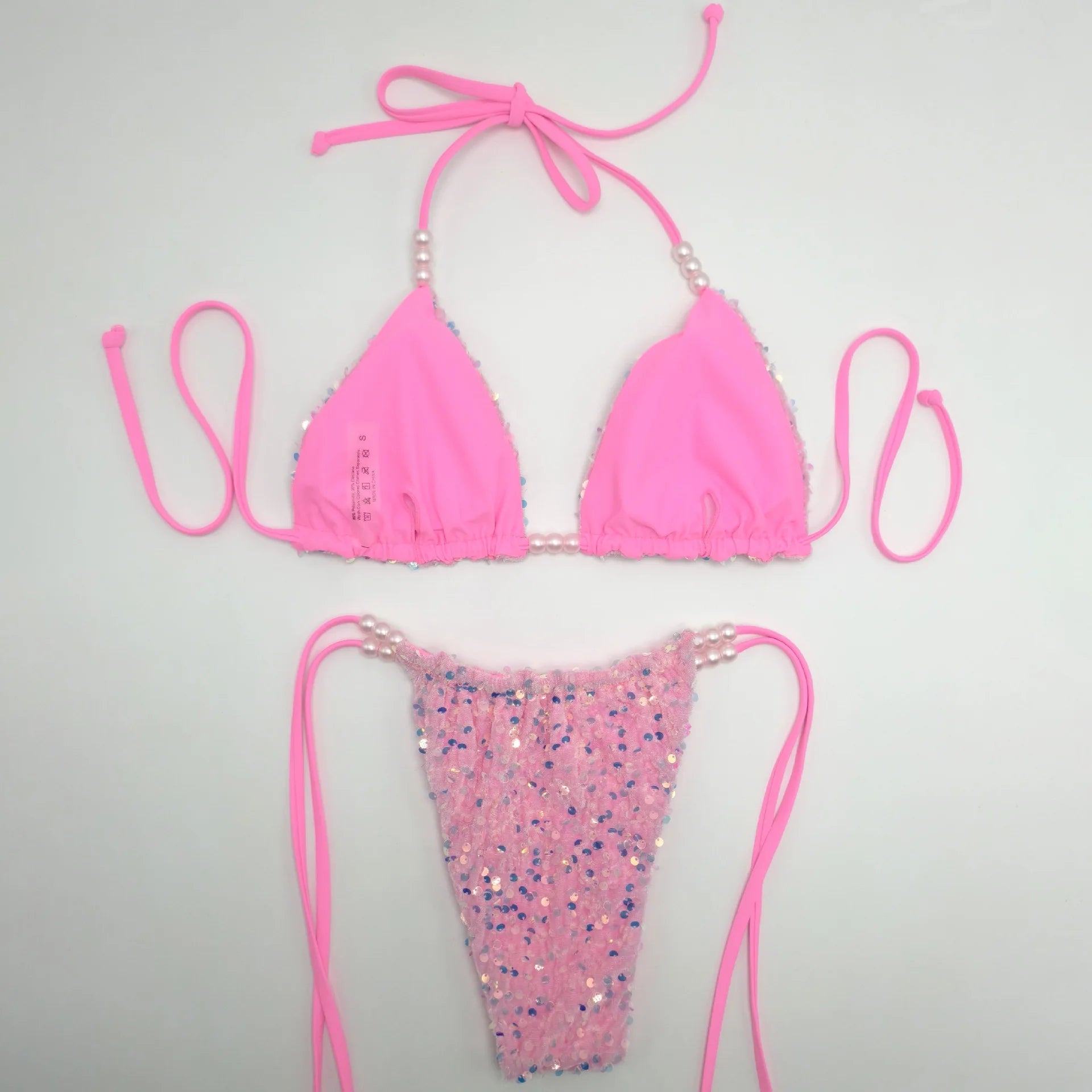 Melphieer Luxury Sparkle Sequins & Pearls Bikini