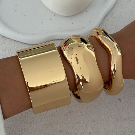 Salircon Punk Vintage Wide Chunky Cuff Bangle Bracelet