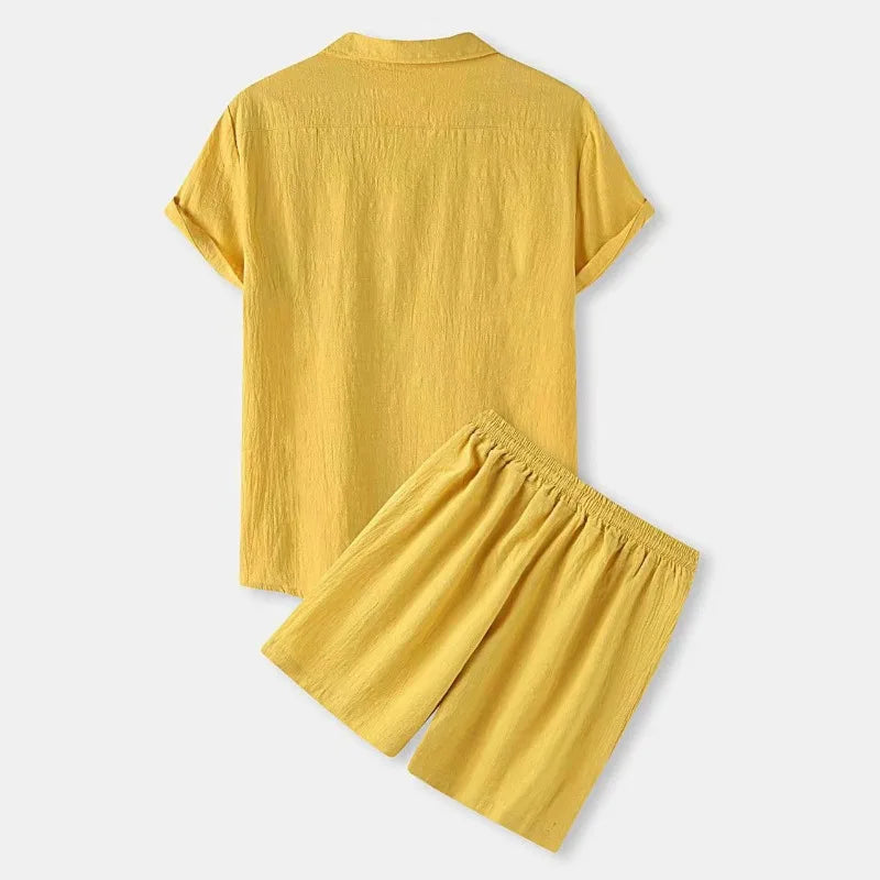 Lapel Short‑Sleeve Shirt & Shorts