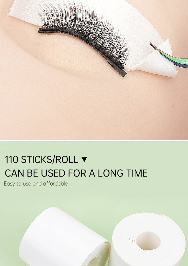 110pcs/Roll Under‑Eye Tapes & Gel Pads – Foam Eyelash Extension Eyepads for Professional Lash Application