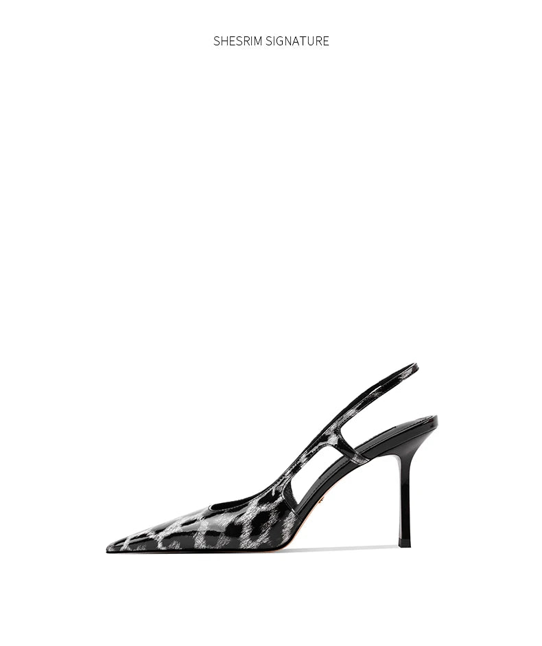 French style exquisite leopard print high heels, feminine and high-end high heels, 2025 four season new slim heel sandals