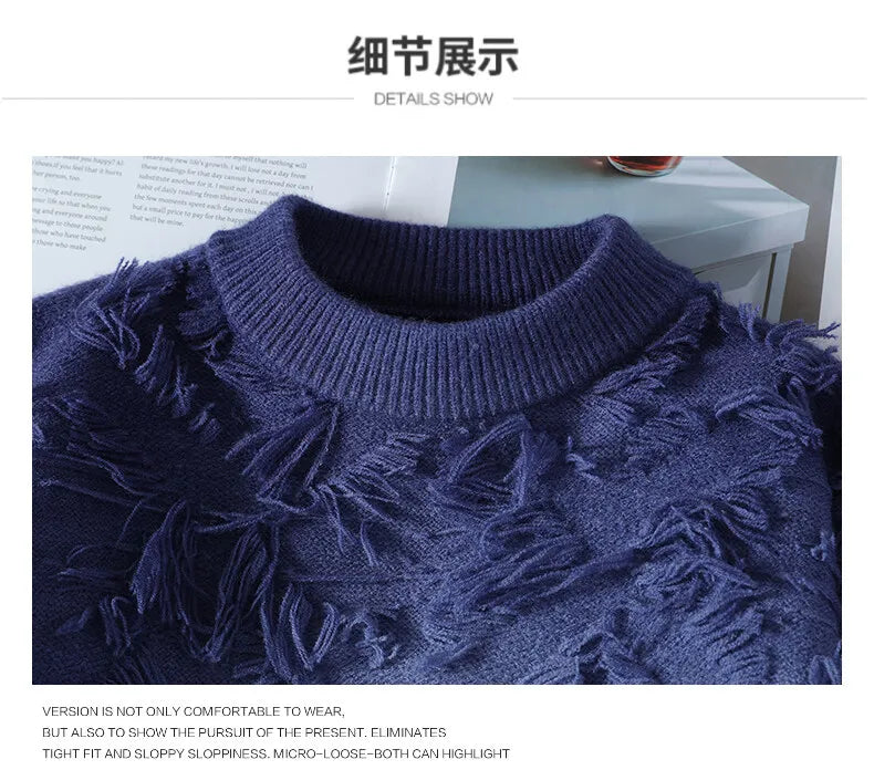 2024 Winter Sweaters for male men thick O-neck sweater men Student youth sweaters autumn Men's wool Casual Knitwear Pullover